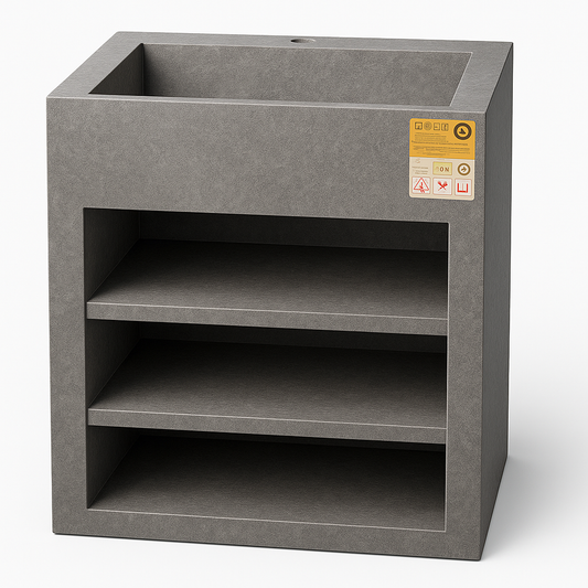 (طلب مسبق) حوض بورسلين قائم ماركة لون رمادي BON - كود ST00A7 - المقاس 85×60×40 سم