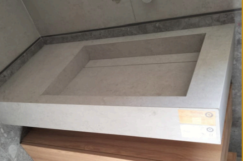(طلب مسبق) حوض بورسلين مسطح ماركة لون بيجBON - كود FL0017 - المقاس 15×100×45 سم