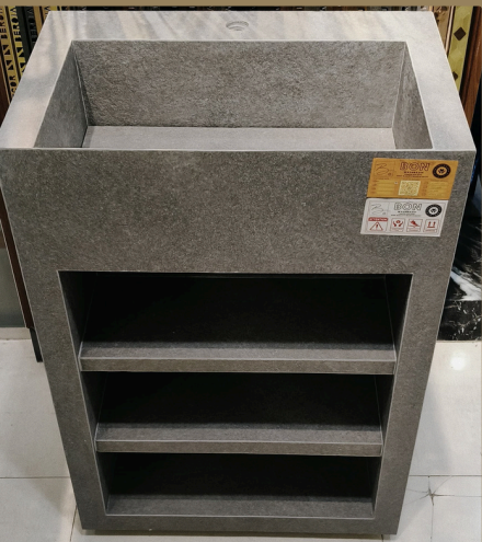 (طلب مسبق) حوض بورسلين قائم ماركة لون رمادي BON - كود ST00A7 - المقاس 85×60×40 سم