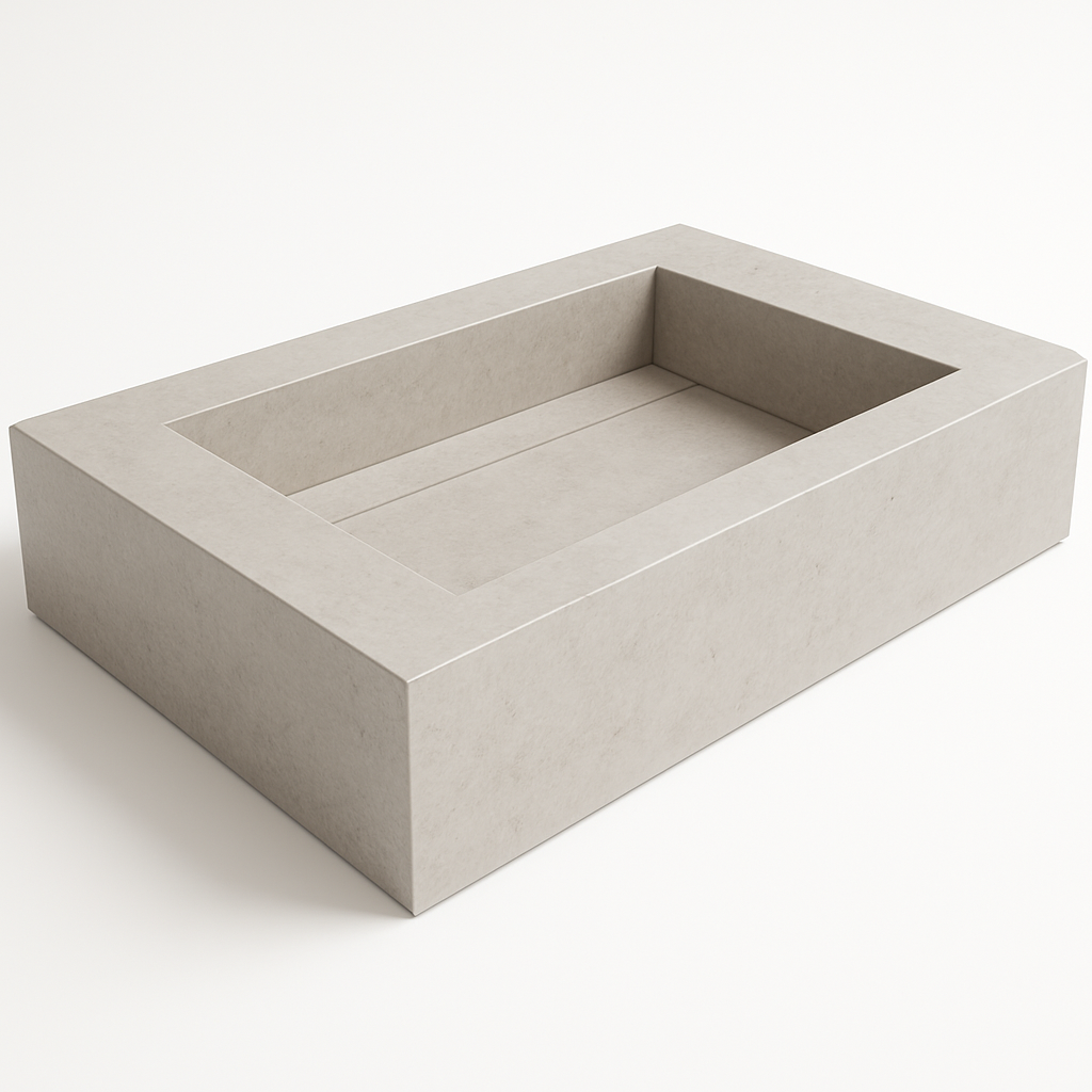 (طلب مسبق) حوض بورسلين مسطح ماركة لون بيجBON - كود FL0017 - المقاس 15×100×45 سم