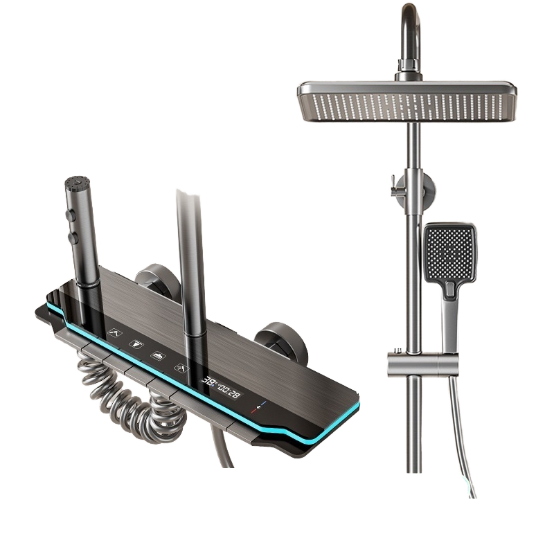 Modern piano shower mixer with touch screen control and multi-water distribution